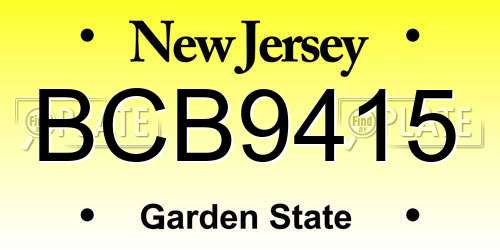 BCB9415 New Jersey License Plate
