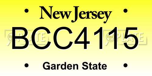 BCC4115 New Jersey License Plate