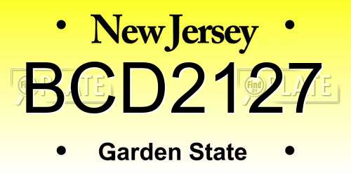 BCD2127 New Jersey License Plate