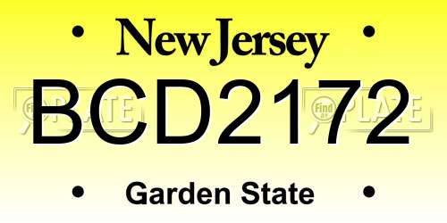 BCD2172 New Jersey License Plate