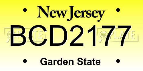 BCD2177 New Jersey License Plate
