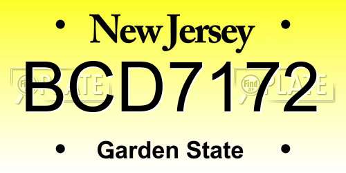 BCD7172 New Jersey License Plate