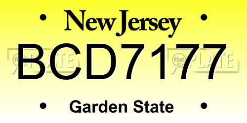 BCD7177 New Jersey License Plate
