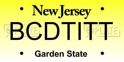 BCDTITT New Jersey License Plate