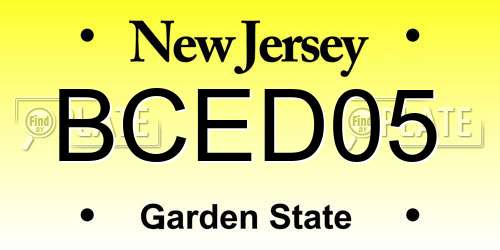 BCED05 New Jersey License Plate