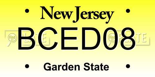 BCED08 New Jersey License Plate