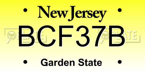 BCF37B New Jersey License Plate