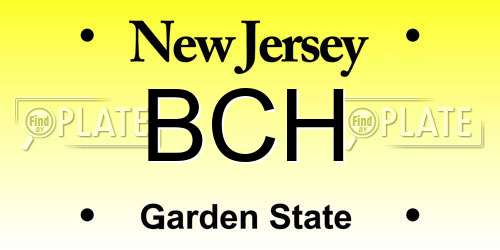BCH New Jersey License Plate