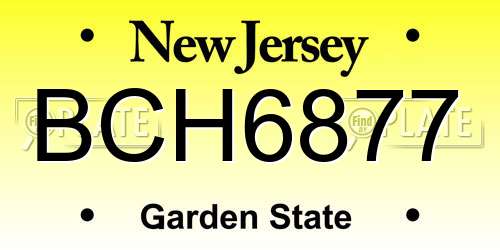 BCH6877 New Jersey License Plate