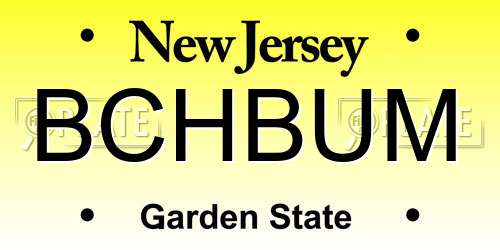 BCHBUM New Jersey License Plate