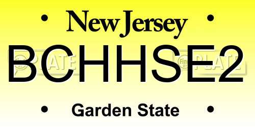 BCHHSE2 New Jersey License Plate