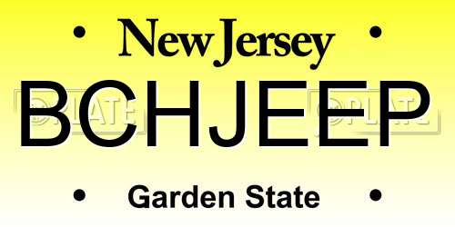 BCHJEEP New Jersey License Plate