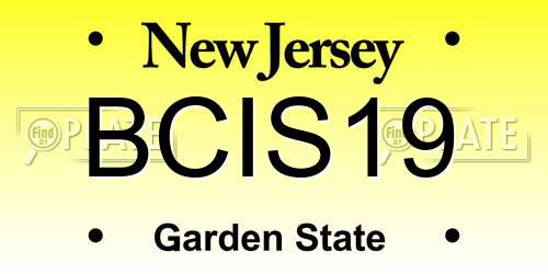 BCIS19 New Jersey License Plate