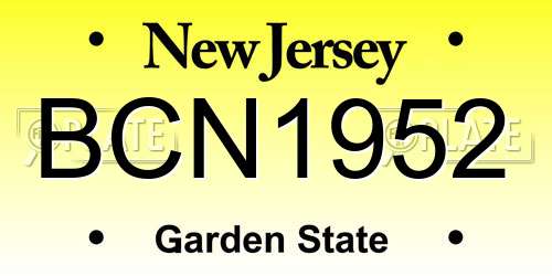 BCN1952 New Jersey License Plate