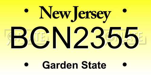 BCN2355 New Jersey License Plate