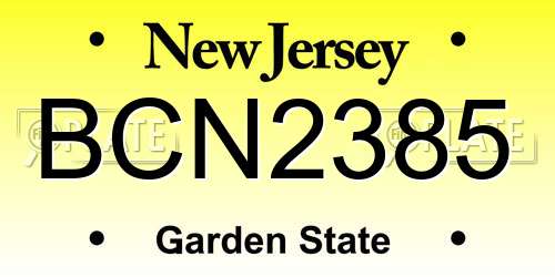 BCN2385 New Jersey License Plate