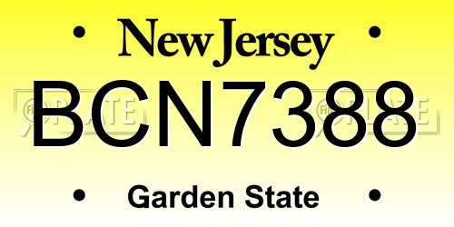 BCN7388 New Jersey License Plate