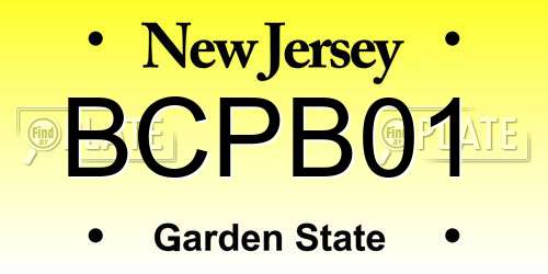 BCPB01 New Jersey License Plate