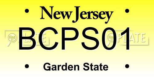 BCPS01 New Jersey License Plate