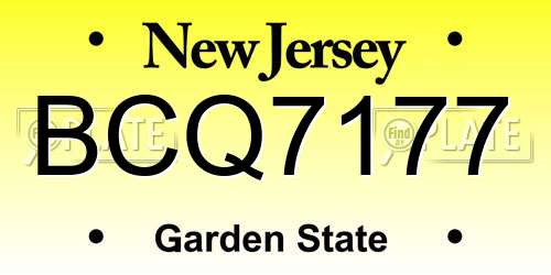 BCQ7177 New Jersey License Plate