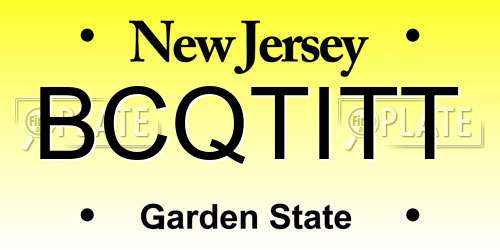 BCQTITT New Jersey License Plate