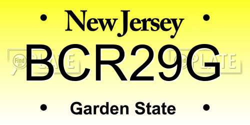 BCR29G New Jersey License Plate