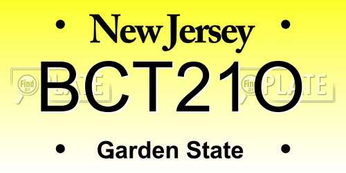 BCT21O New Jersey License Plate