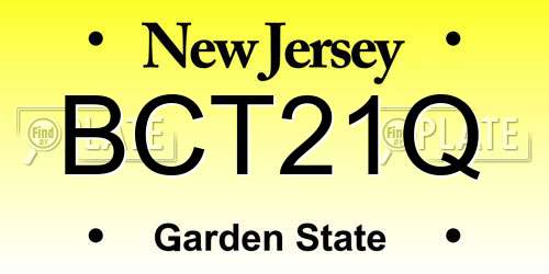 BCT21Q New Jersey License Plate