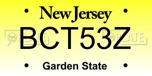 BCT53Z New Jersey License Plate
