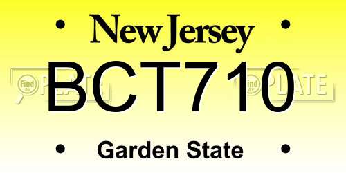 BCT710 New Jersey License Plate