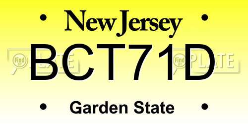 BCT71D New Jersey License Plate