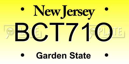 BCT71O New Jersey License Plate