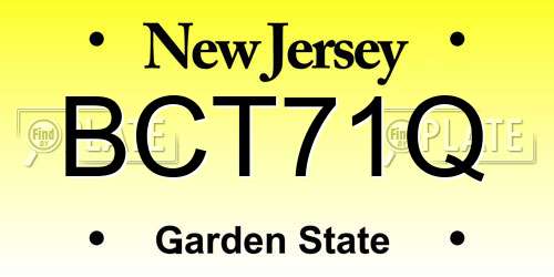 BCT71Q New Jersey License Plate