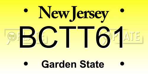 BCTT61 New Jersey License Plate