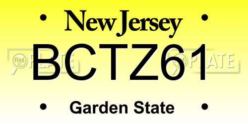 BCTZ61 New Jersey License Plate