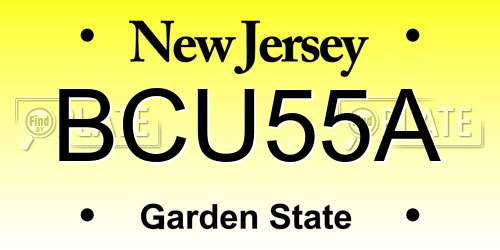 BCU55A New Jersey License Plate