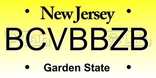 BCVBBZB New Jersey License Plate