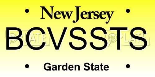 BCVSSTS New Jersey License Plate