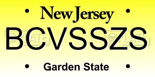 BCVSSZS New Jersey License Plate