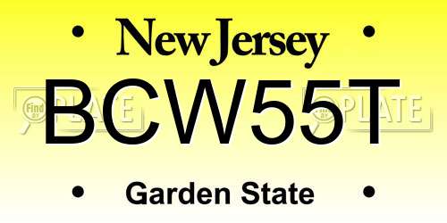BCW55T New Jersey License Plate