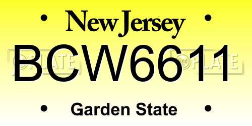 BCW6611 New Jersey License Plate