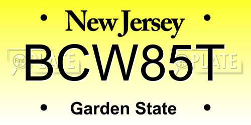 BCW85T New Jersey License Plate