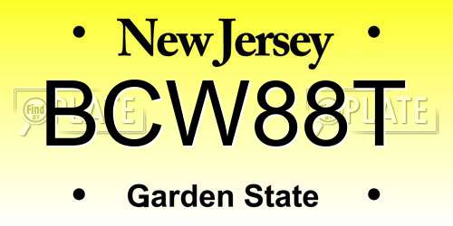 BCW88T New Jersey License Plate