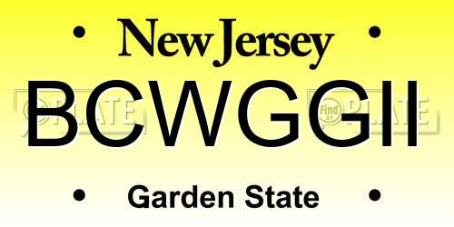 BCWGGII New Jersey License Plate