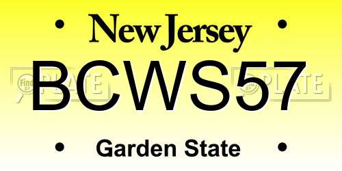 BCWS57 New Jersey License Plate