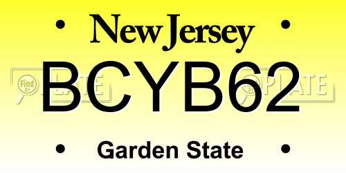 BCYB62 New Jersey License Plate