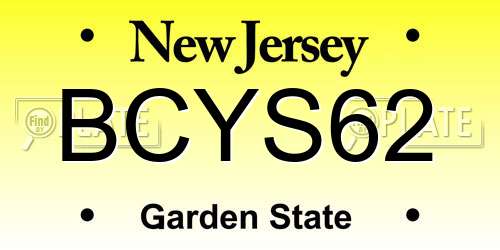 BCYS62 New Jersey License Plate