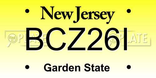 BCZ26I New Jersey License Plate