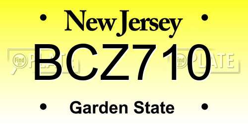 BCZ710 New Jersey License Plate