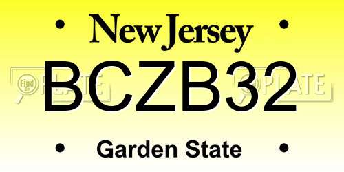 BCZB32 New Jersey License Plate